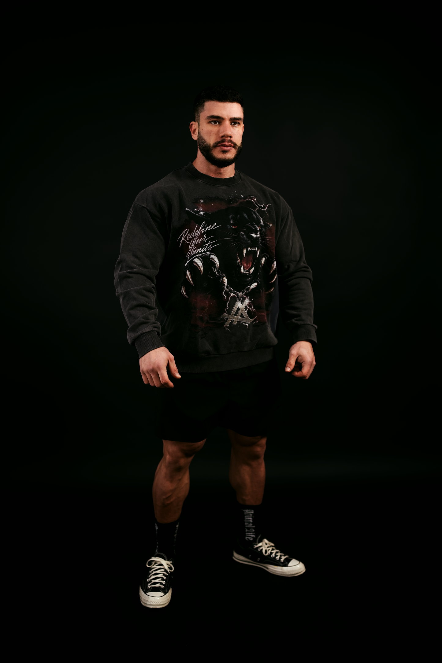 Instinct Crewneck Jumper - Washed Black